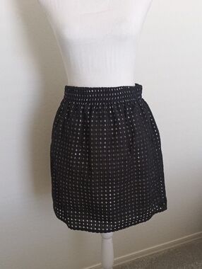 Loft Eyelet Mini Skirt Black And White Size Medium